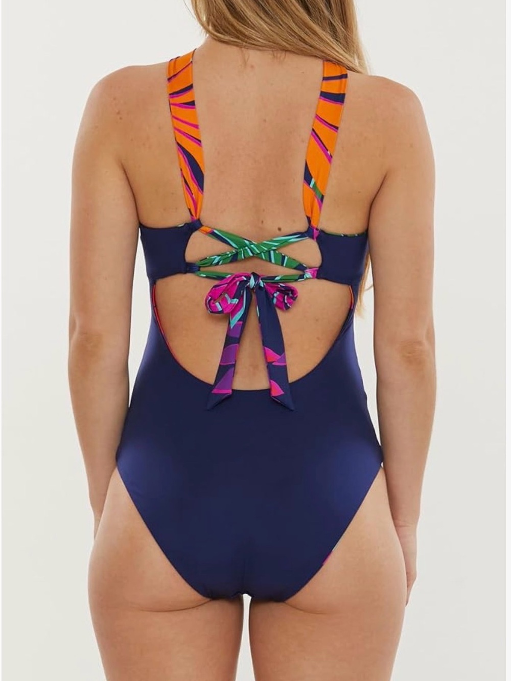 NWT Trina Turk Wailea Reversible One Piece Swimsuit Size 14 Tropical Print - Picture 11 of 11